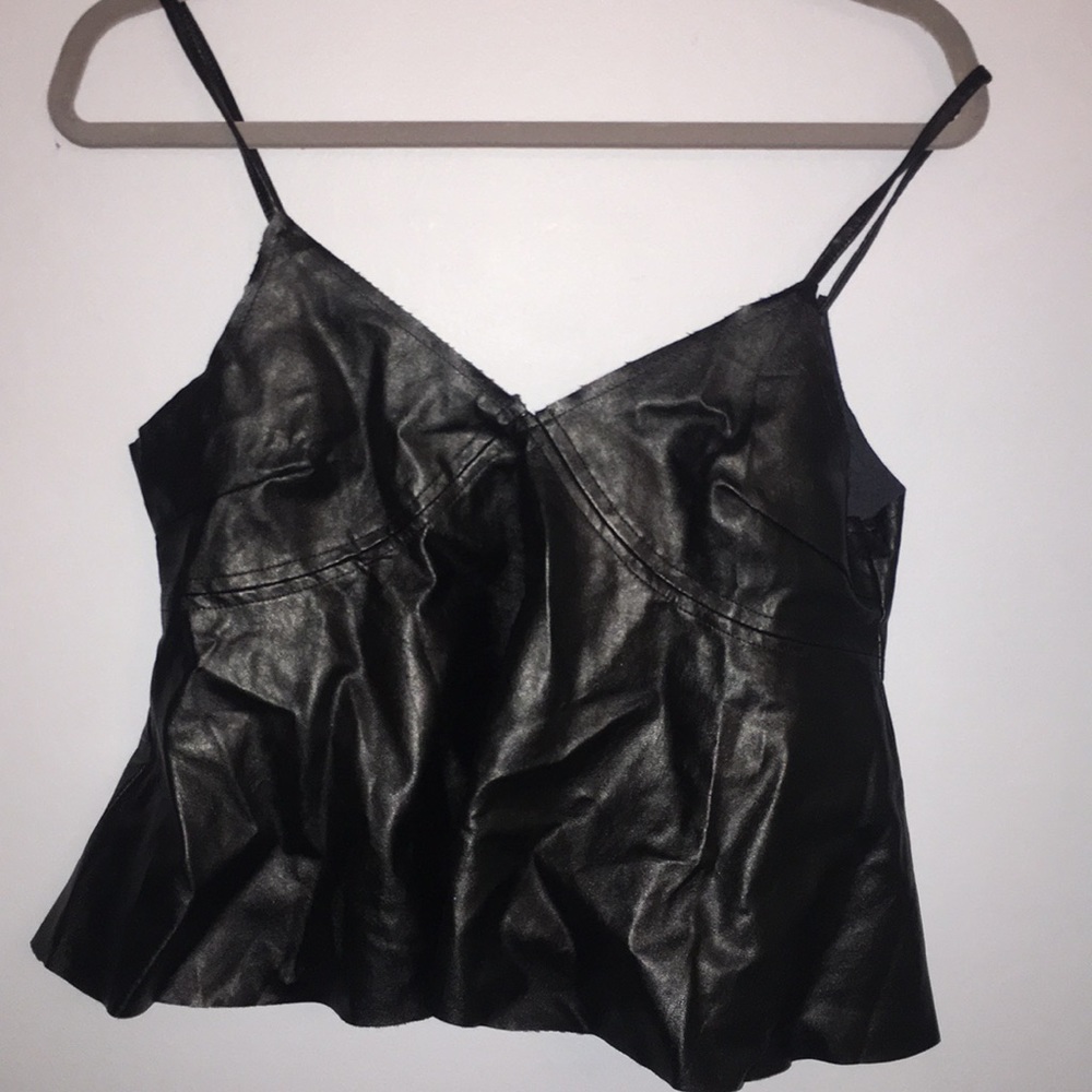 Black leather top